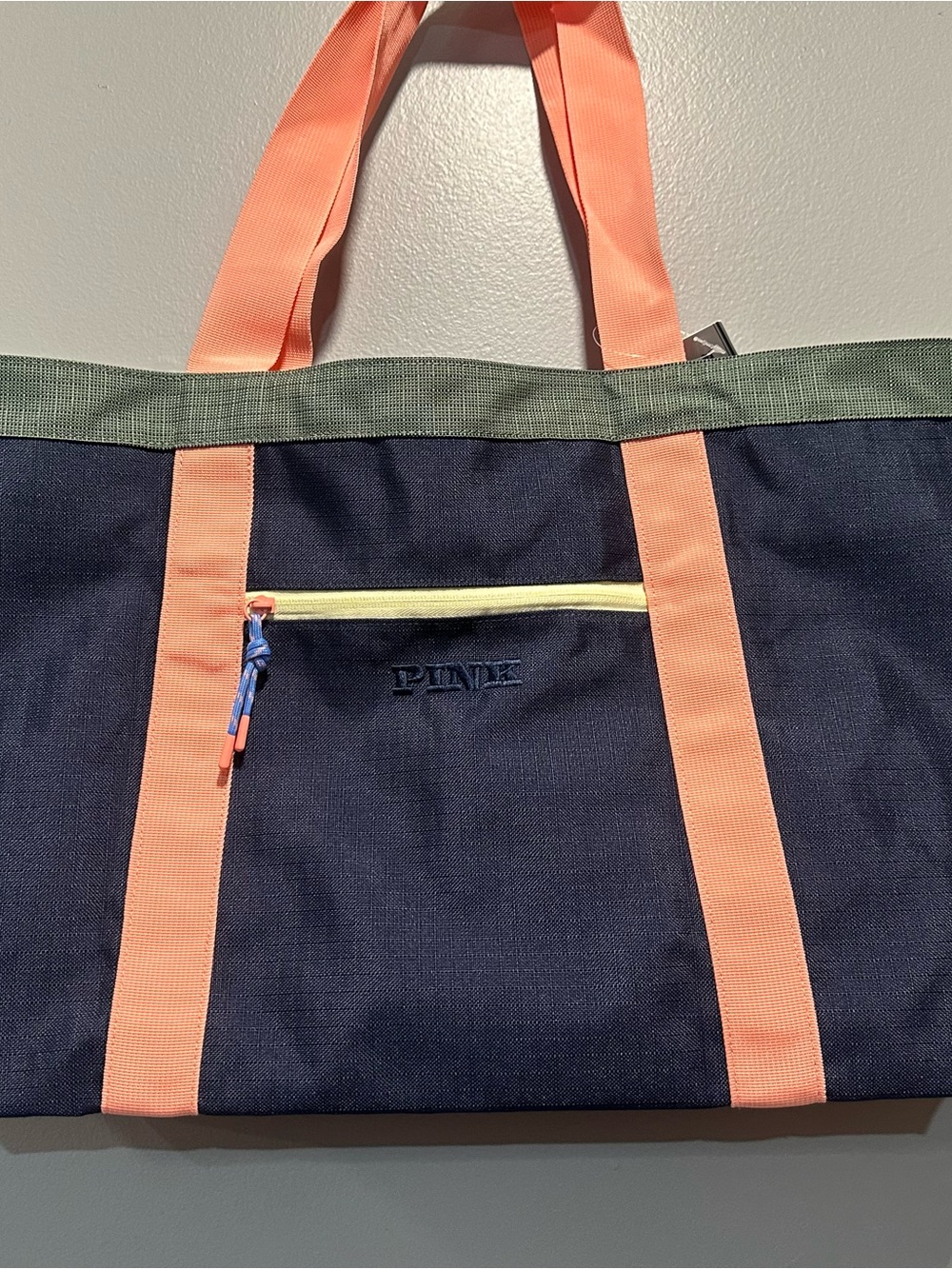 PINK Victoria's Secret Navy & Coral Tote Bag by PINK Victoria's Secret